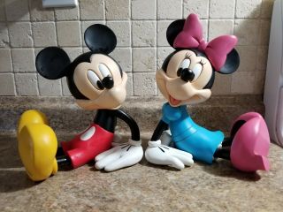 Rare Walt Disney Productions Mickey Mouse And Minnie Mouse Bookends Disney Store