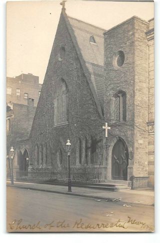 York City - Real Photo - Manhattan - Church Of The Resurrection - Antique Postcard