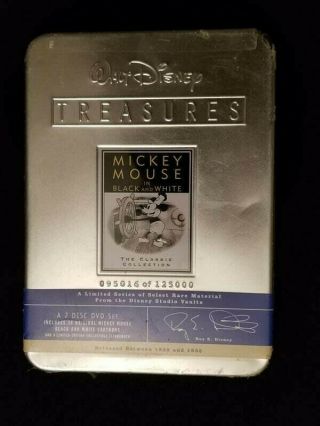 Walt Disney Treasures Mickey Mouse In Black And White Volume Two Tin Dvd Rare