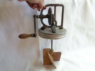 Antique Dazey Butter Churn Lid With Wood Paddle Attachment