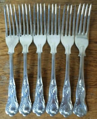 Vintage 1950s Set Of 6 Sheffield A1 Silver Plated Kings Pattern Dinner Tea Forks