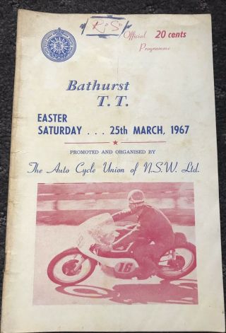 Vintage 1967 Bathurst Easter Bike Tt Races Program Mt Panorama Competitors Rare