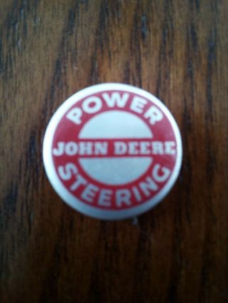 Somewhat Rare Vintage John Deere Power Steering Pinback Button