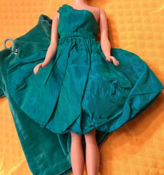 Vintage Barbie: Turquoise Cocktail Dress And Matching Coat Handmade 1960 No Doll