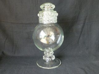 Antique Mascotte / Dakota Fish Globe Early American Pattern Glass Apothecary Jar