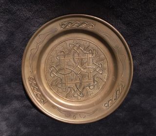 19th Century Antique Islamic Cairoware Brass Inlaid Copper & Silver Plate