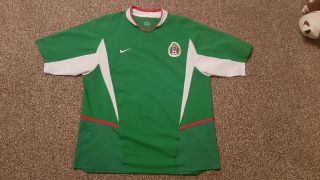 Mens Rare Mexico 2002 World Cup Home Football Shirt Size Large (l)