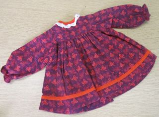 70s Vintage Sasha Doll 70s Dolly Togs Clothing Long Sleeved Red Print Dress