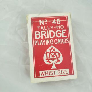 Antique Bridge Playing Cards Deck - A.  Dougherty - No.  45 Whist Size Tally - Ho