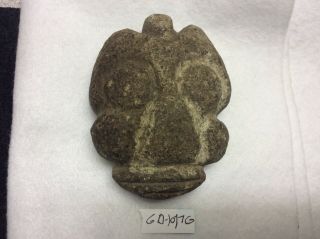 Gd - 10/7g Pre - Columbian Southern Arawak Carved Basalt Face Ca 300bc - 600ad.