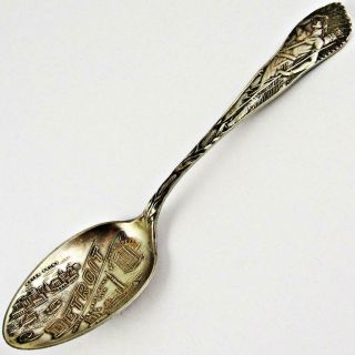 Antique Detroit,  Michigan Native American Indian Shepard Sterling Silver Spoon