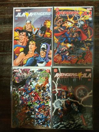 Jla Avengers Rare Complete Mini Series 2003 1 2 3 4 Dc Marvel Busiek Perez Vg,