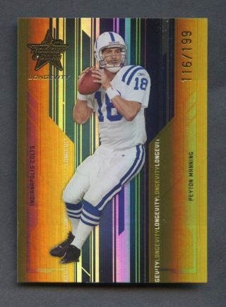 2005 Leaf Rookies And Stars Football Peyton Manning Gold Refractor /199 Rare
