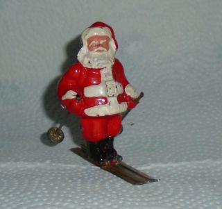 Vintage Lead Rare Barclay " Santa On Skis " B195 Very Near