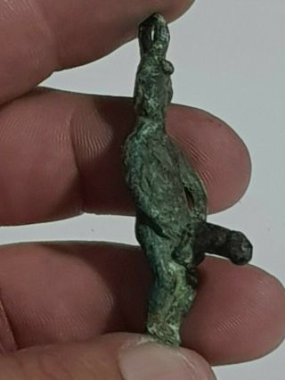 Extremely Rare Intact Ancient Roman Bronze Statue Of Priapus.  17,  9 Gr.  53 Mm