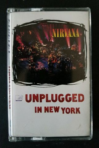 Nirvana Mtv Unplugged In York Cassette Tape Rare Grunge Kurt Cobain
