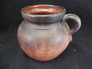 Small Antique 19th Century American Redware Bean Pot