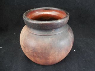 Small Antique 19th Century American Redware Bean Pot 2