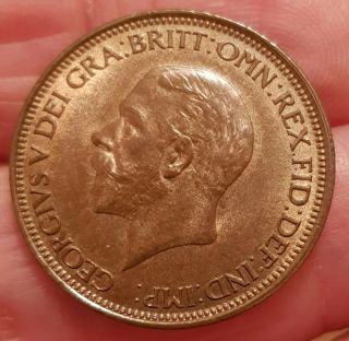 1928 George V Halfpenny H64 Good Detail Much Lustre Rare Thus