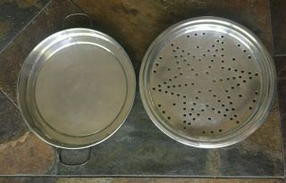 Rare Vintage Buckeye Aluminum Round Roasting/broiler Pan 2 - Piece Star Pattern