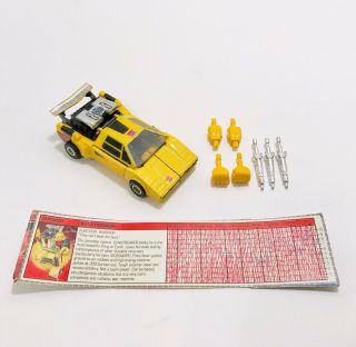 Transformers G1 Sunstreaker 100 Complete 1984 W/ Tech Spec Rare Look