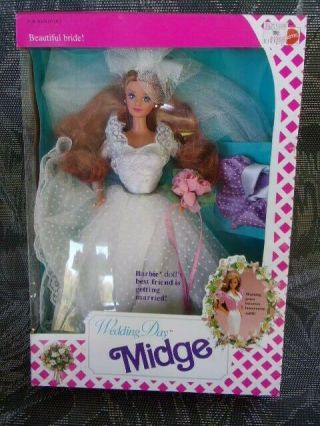 Mattel Barbie Wedding Day Midge Bride Doll Nrfb 1990