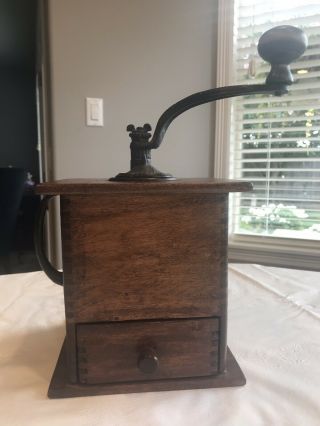 Antique Wooden Box 1 Lb.  Coffee Grinder