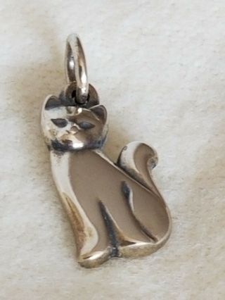 Rare James Avery Retired Sitting Cat Sterling Silver Charm