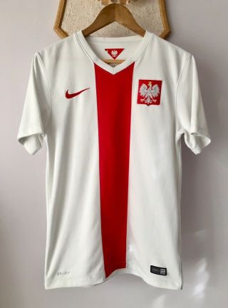 Poland National Team 2014 2015 Home Football Shirt Jersey Nike Size S Mens Rare