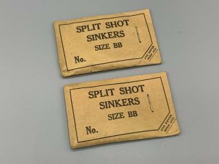 Vintage Split Shot Sinkers - Two Packages,  Size Bb