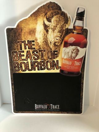 Rare Buffalo Trace Kentucky Beast Of Bourbon Bar Pub Tin Wall Sign Chalkboard