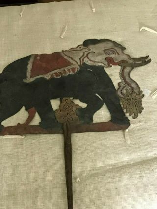 Antique Wayang Golek Indonesian Shadow Puppet Large Elephant