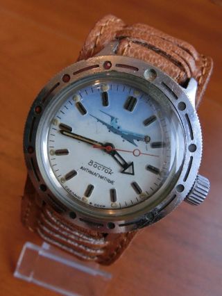 Vostok Amphibian Cccp Russian Army Diver Watch Military Ussr Rare Serviced