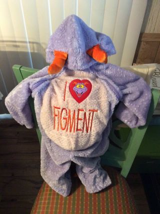 Rare Htf Walt Disney World Plush Figment Hooded Suit Costume Infant 24 Months