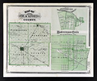 1876 Indiana County Map - Blackford With Hartford City Montpelier Plans