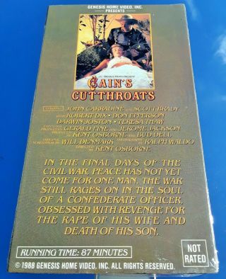CAIN ' S CUTTHROATS (VHS) RARE 1970 DRAMA w JOHN CARRADINE (ICE PIRATES,  SHOOTIST) 2