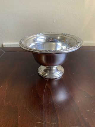 111.  0g Vintage Solid Sterling Silver Heirloom Damask Rose Sterling Silver Bowl