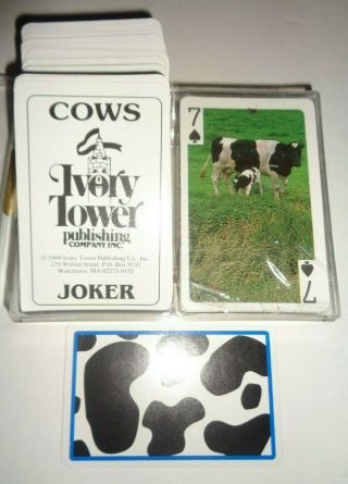 Rare Vintage 2 Deck Set Bridge Cows Cow Animal Belgium Playing Cards Barely