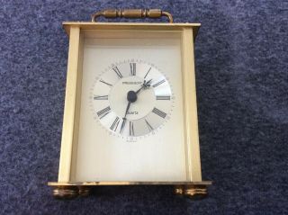A Fine Quality Antique Brass Case President Quartz Carriage Clock,  Circa 1900s.