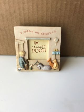 Rare Disney Classic Winnie The Pooh Charpente Picture Frame " I Have My Friends "