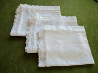 Vintage Baby Pillowcases - Embroidery Decoration - Coll.  Of 3