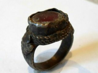 Final Reductions,  Detector Find,  Uncertain Bronze Ring With Red Glass/stone