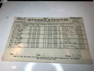 Rare Greyhound Staines Stadium Sept 17th 1946 Dog Racing Programme