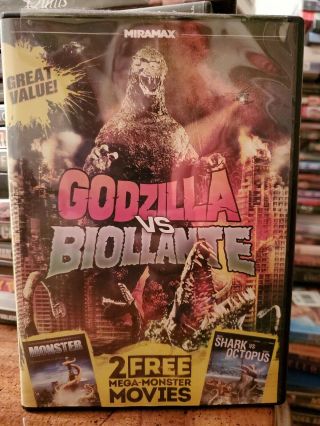 Godzilla Vs Biollante /monster/shark Vs.  Octopus (dvd,  2013) Oop Rare