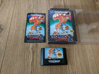 Sonic The Hedgehog 2 Sega Genesis Cardboard Hangtab Complete Cib Rare