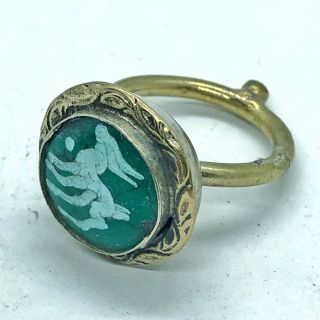 Middle Eastern Stone Intaglio Signet Ring Medieval Style Ottoman Islamic Antique