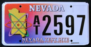 Nevada " Atomic Test Site - Nuclear " Rare License Plate