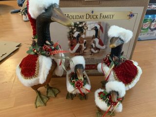 Grandeur Noel 4 Pc Holiday Duck Family Rare 2001 Collector 