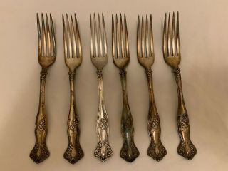 1847 Rogers Bros 1904 VINTAGE GRAPE,  6 Dinner Forks XS Triple SilverPlate 7 1/2 3