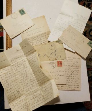 1800s Antique Handwritten Letters 1842 1889 1897 Personal Medical Ri Ma Script